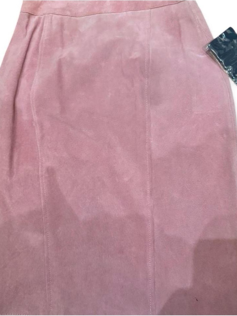 Chia Genuine Suede Dusty Rose Suede Midi Skirt